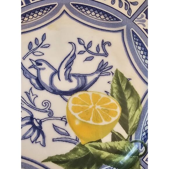 Blue Bird Pair Dessert Salad Plates Italian HTF A+ Condition - Picture 4 of 7